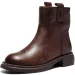 Botas curtas femininas de couro macio Martin New British Fashion Veet Cotton Shoes_voghion.com