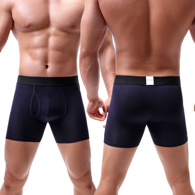 Men's Underwear Pure Cotton Side Opening Sports Boxer Pants U Convex Breathable Men's Shorts_voghion.com