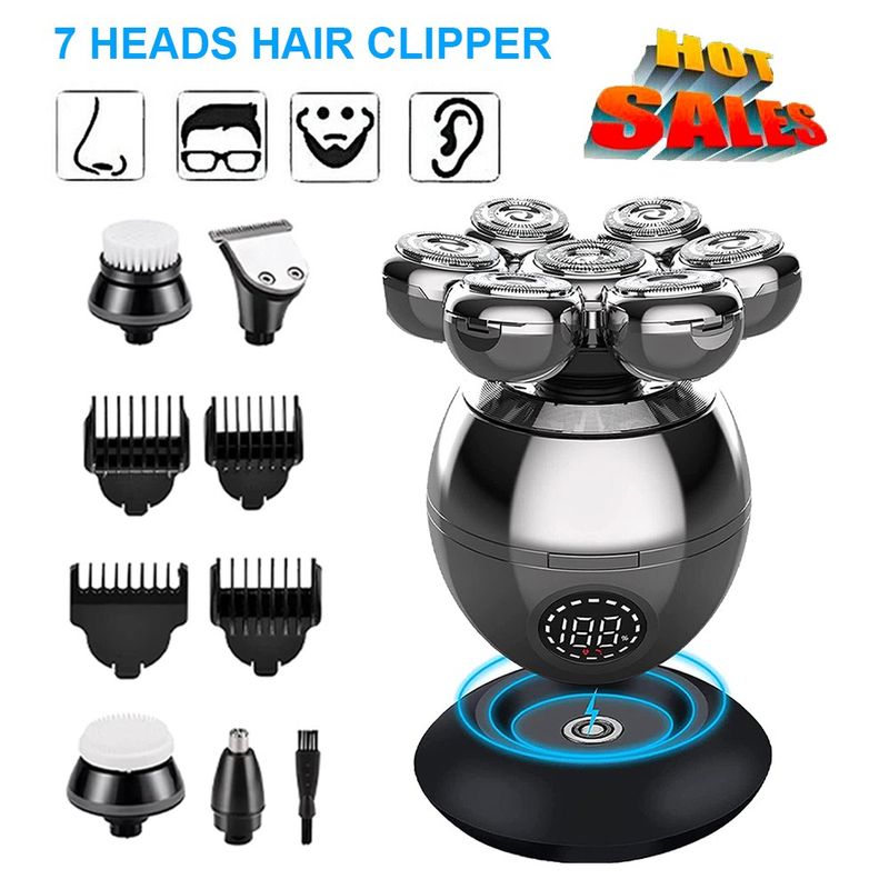 Electric Shaver 7 Head Razor Bald Beard Hair Skull Trimmer Beard Remover Men HOT_voghion.com