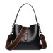 Echte leren koeienhuid emmer grote schouder dames casual tas_voghion.com