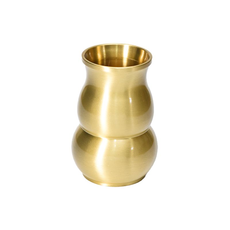 Pure brass mini vase gold handmade all copper inserted metal ornament Nordic decorative dry hydroponic flower holder_voghion.com