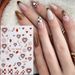 Autocollants pour ongles en forme de cœur et de fleur à tirer au café, visage abstrait marron, sourire, feuille, damier, curseur, pointes françaises, manucure 3D NLSTZ-CS078_voghion.com