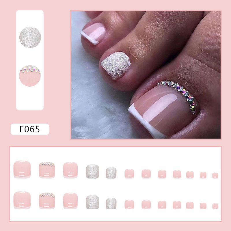 Frumusețe Sănătate Simplu Stil Francez Exploziv Flash Full Nail Drill Foot Nail Art Patch Vara Produs Nou Bright Portabil Patch_voghion.com