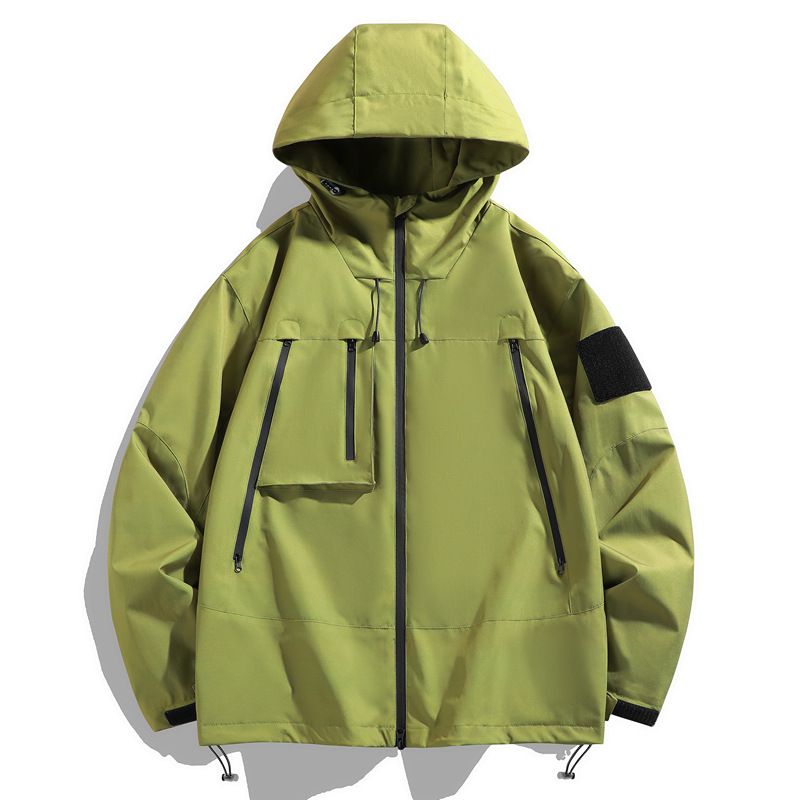 Giacca con cappuccio traspirante, antivento, impermeabile, traspirante, morbida, resistente all'usura, da uomo, per primavera e autunno._voghion.com