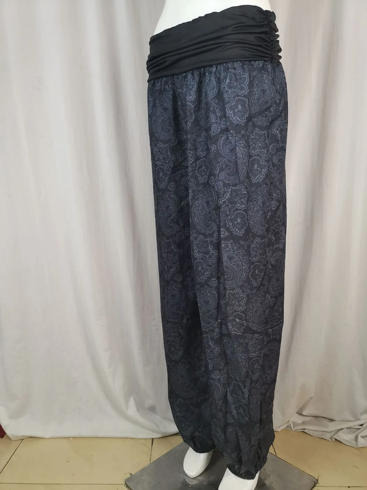 Women's Clothing Digital Printing Long Wide Leg Pants Casual Pants Harem Pants_voghion.com
