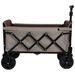 All-in-One Convertible Folding Camping Wagon Cart: Bench Seat, Storage Compartment & Included Dog Tether, Beige/Brown_voghion.com
