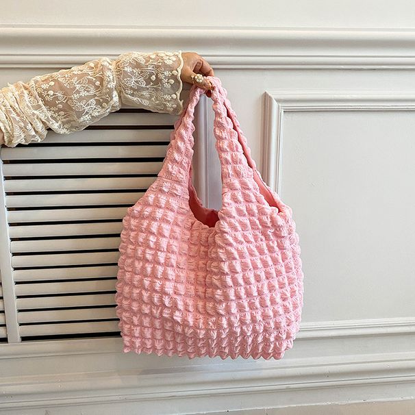 Borsa a secchiello casual versatile alla moda monospalla, stile coreano, da donna, autunno 2022, morbida e plissettata_voghion.com