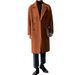 Schwarzer Trenchcoat für Jungen, zweireihig, mittellang, Herren-Wolljacke für Herbst und Winter_voghion.com