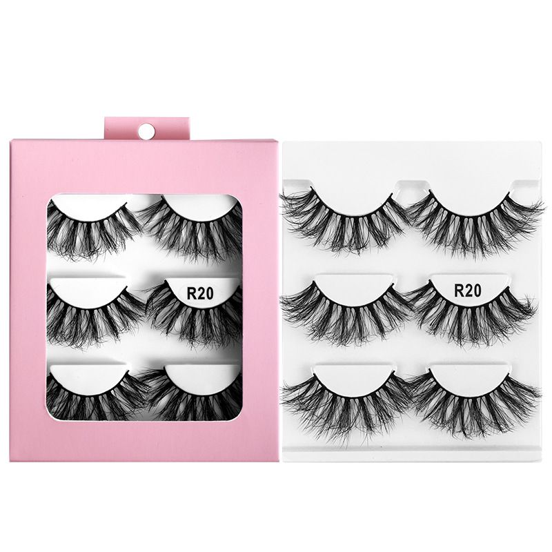 Set di extension ciglia 3 paia di ciglia finte in fibra chimica, ciglia arricciate spesse, ciglia finte lunghe e sottili naturali_voghion.com