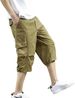 Herren-Cargo-Shorts, 3/4-Passform, entspannte Passform, Herren-Arbeitsshorts, 7 Taschen, Baumwolle, elastischer Bund, Wandershorts_voghion.com