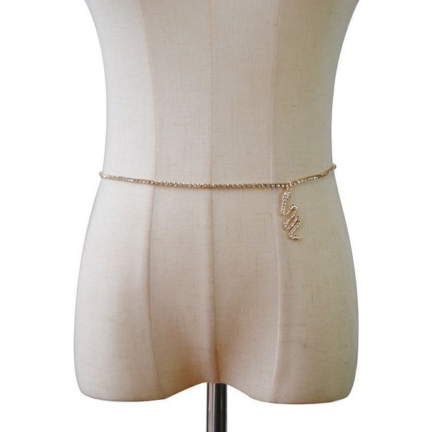 Catena per la vita con strass - Delicato gioiello trasparente per il corpo con accenti di diamanti_voghion.com