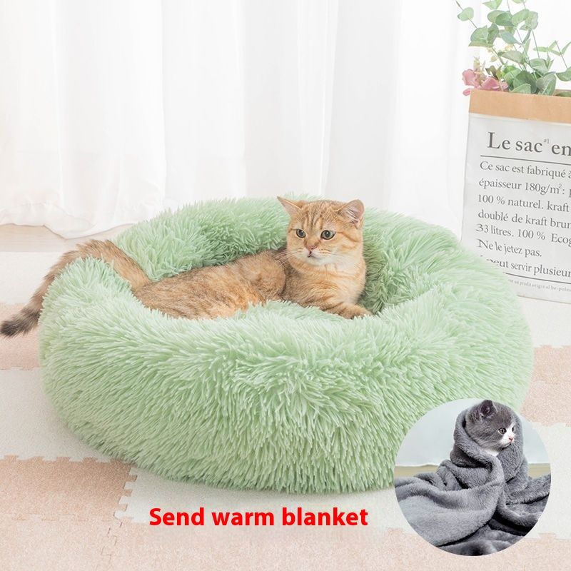 Nid d'hiver chaud pour chien et animal de compagnie, fournitures universelles saisonnières, lit épais pour chat à sommeil profond_voghion.com