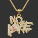 Kubanische Hip-Hop-Ketten NO LOVE Halskettenanhänger für Männer und Frauen Heart Broke Statement-Halsketten Schmuck Iced Out Bling Chain_voghion.com