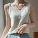 2024 new style, elegant and refined, slim fitting camisole vest, women's autumn look, slimming effect, inner sweater,_voghion.com