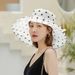 Cappello da spiaggia a pois, estivo, da donna, in organza, per sole e spiaggia_voghion.com