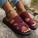 Sommer Neue Plus Size Damen Flache Zehenring Sandalen Bequeme atmungsaktive Strandpantoffeln für Frauen_voghion.com