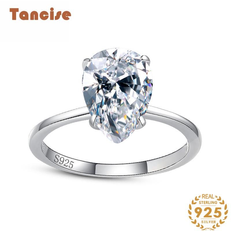 Tancise Classic Zircon Silver Ring Ladies Jewelry Wedding Promise Party Gift_voghion.com