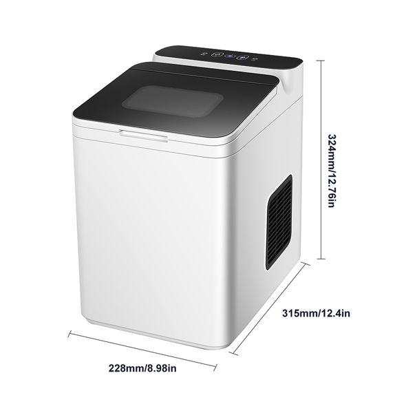 Elektrisk ismaskin Bänkskiva iskubstillverkningsmaskin 10-12KG/24H Automatisk vattenfyllning Kulformad ismaskin för hemmabar_voghion.com