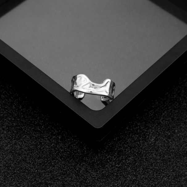 Nuovo anello unisex con nocca mista, largo e aperto, in acciaio inossidabile, di forma irregolare, punk_voghion.com