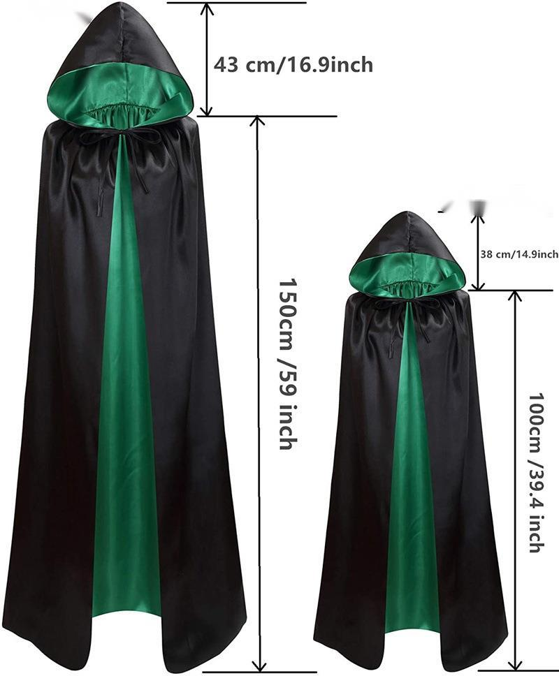Mantello per bambini da cosplay da vampiro rosso e nero a doppio strato di Halloween Reaper_voghion.com