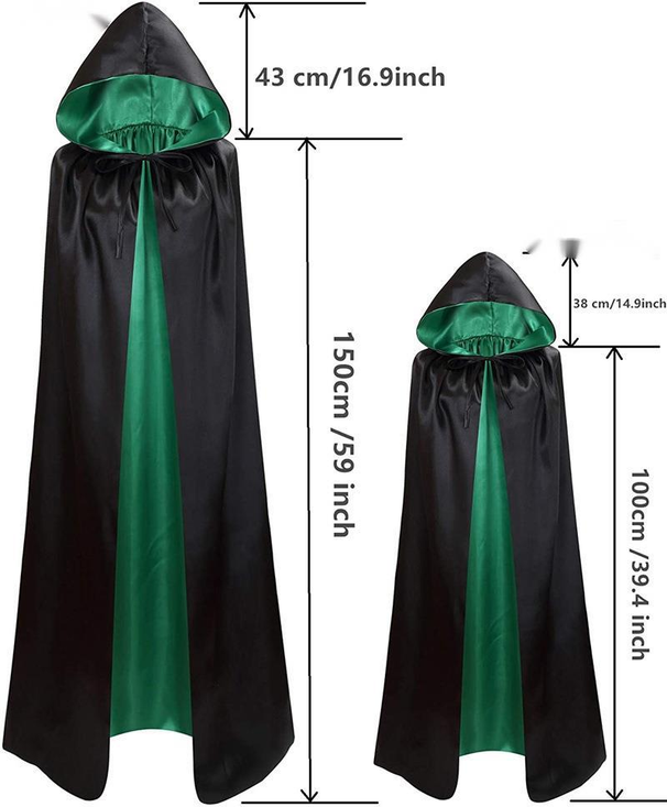 Mantello per bambini da cosplay da vampiro rosso e nero a doppio strato di Halloween Reaper_voghion.com