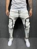 Herrenbekleidung Herrenhose Einfarbig Reißverschlusstasche Schlanke Freizeithose Sporthose Jogginghose_voghion.com