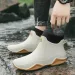 Mens Waterproof Oil Proof Winter Outdoor Women Water Shoes Plush Lining PU Non-Slip Low Top Rain Boots EU 36-44 250122_voghion.com