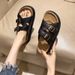 Women's Summer Platform Sandals - Adjustable Leather Strap Slide Sandals (4cm Cork Sole, Retro Buckle Design, Beach & Streetwear)_voghion.com