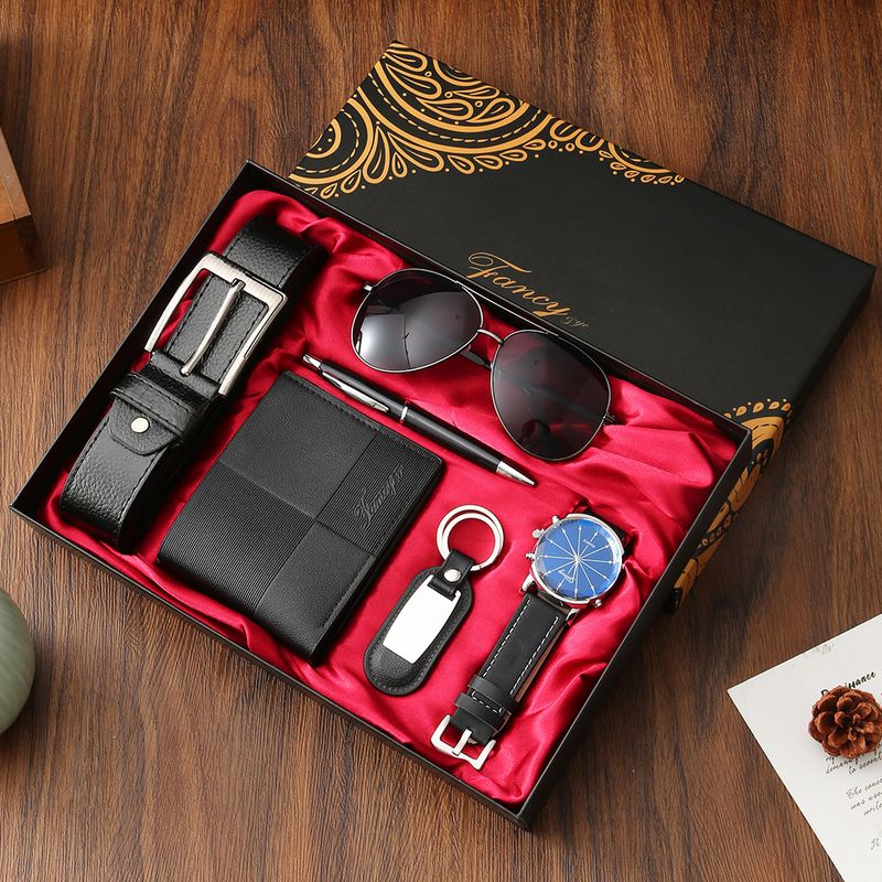 Men's Gift Set Business Watch Sunglasses Belt Wallet Father's Day Valentine's Day Gift Souvenir_voghion.com