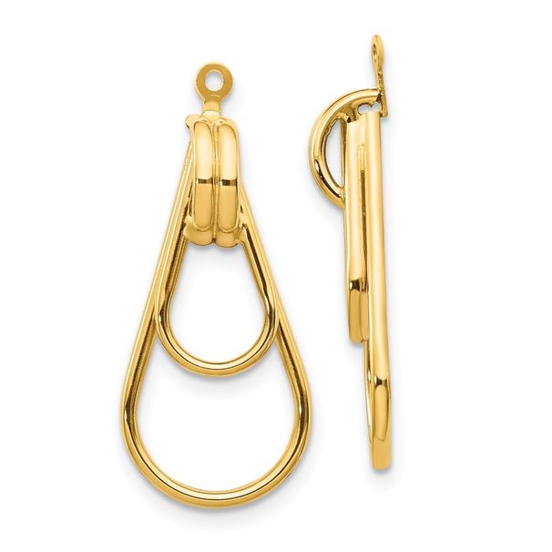 14k Polished Double Teardrop Earring Jackets_voghion.com