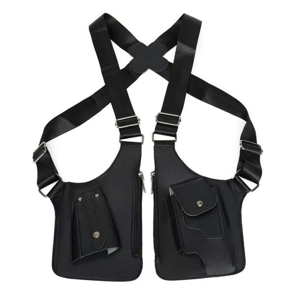 Men's Retro Straps Underarm Satchel Multifunctional Shoulder Bag Women's Outdoor Mobile Phone Bag_voghion.com