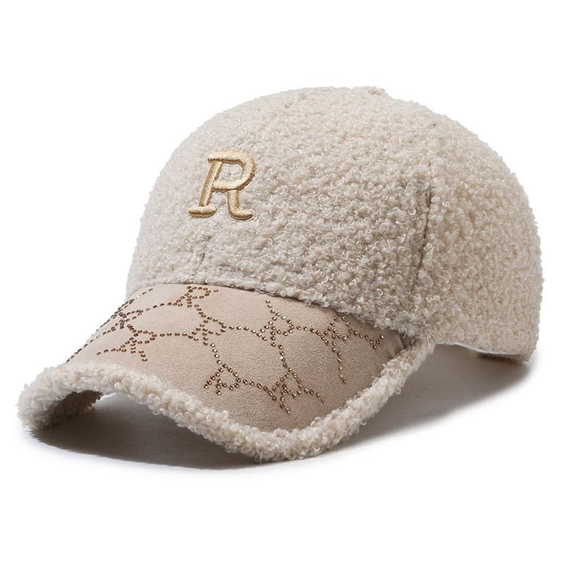 Autumn and winter big head circumference embroidery letters polished baseball cap versatile face small cap unisex_voghion.com