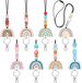 8 Stück Lehrer-Schlüsselband in Regenbogenfarben, mit Silikonperlen, Acryl-Schlüsselanhänger, Posmi-Schlüsselband in Regenbogenfarben mit Perlen, Seil aus Silikonperlen_voghion.com
