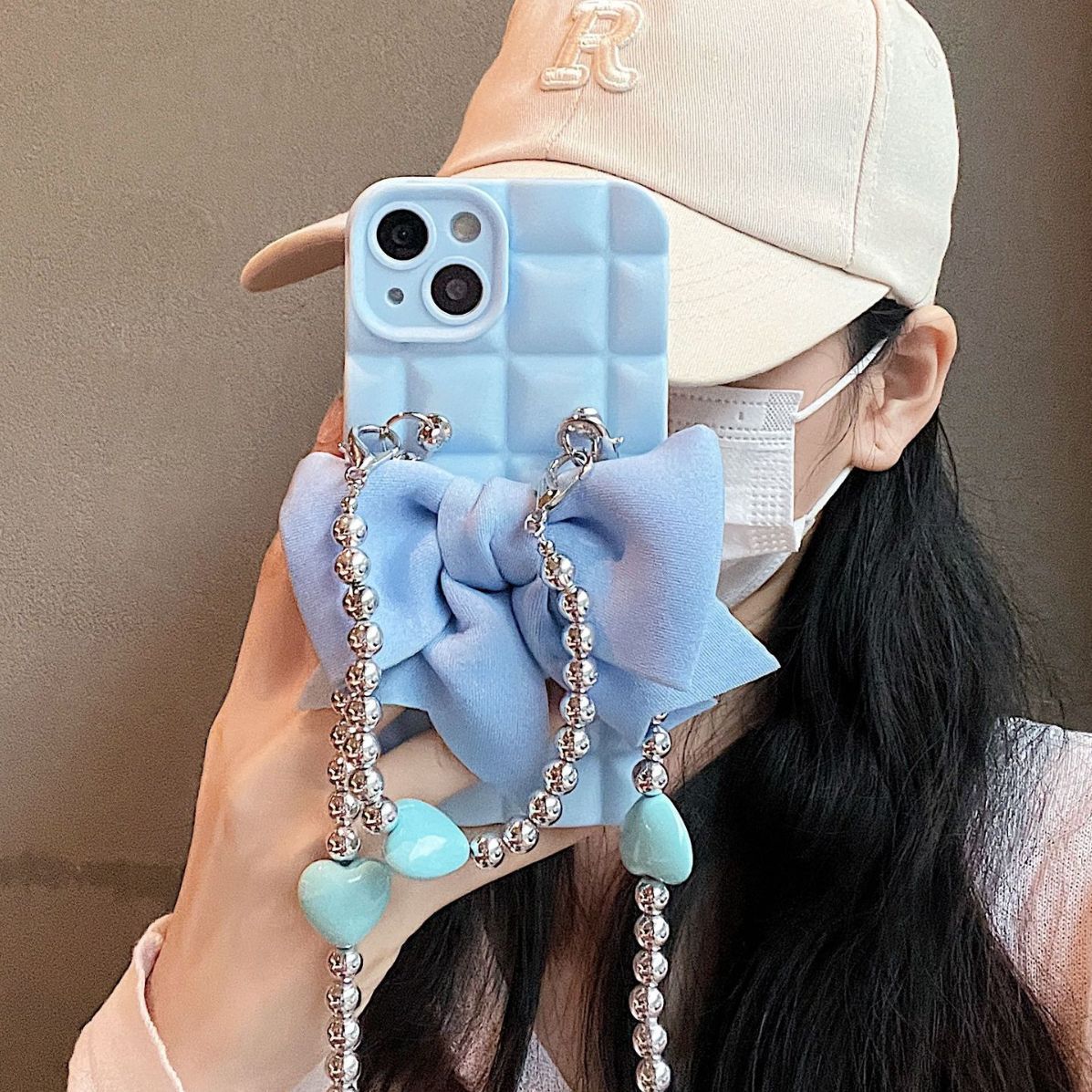 TechGlobe Japanese And Korean Summer Girl Crossbody Compatible With 14 Phone Case IPhone 13 Pro Max Chain 11 Bowknot 12_voghion.com