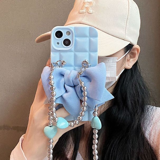 TechGlobe Japanese And Korean Summer Girl Crossbody Compatible With 14 Phone Case IPhone 13 Pro Max Chain 11 Bowknot 12_voghion.com