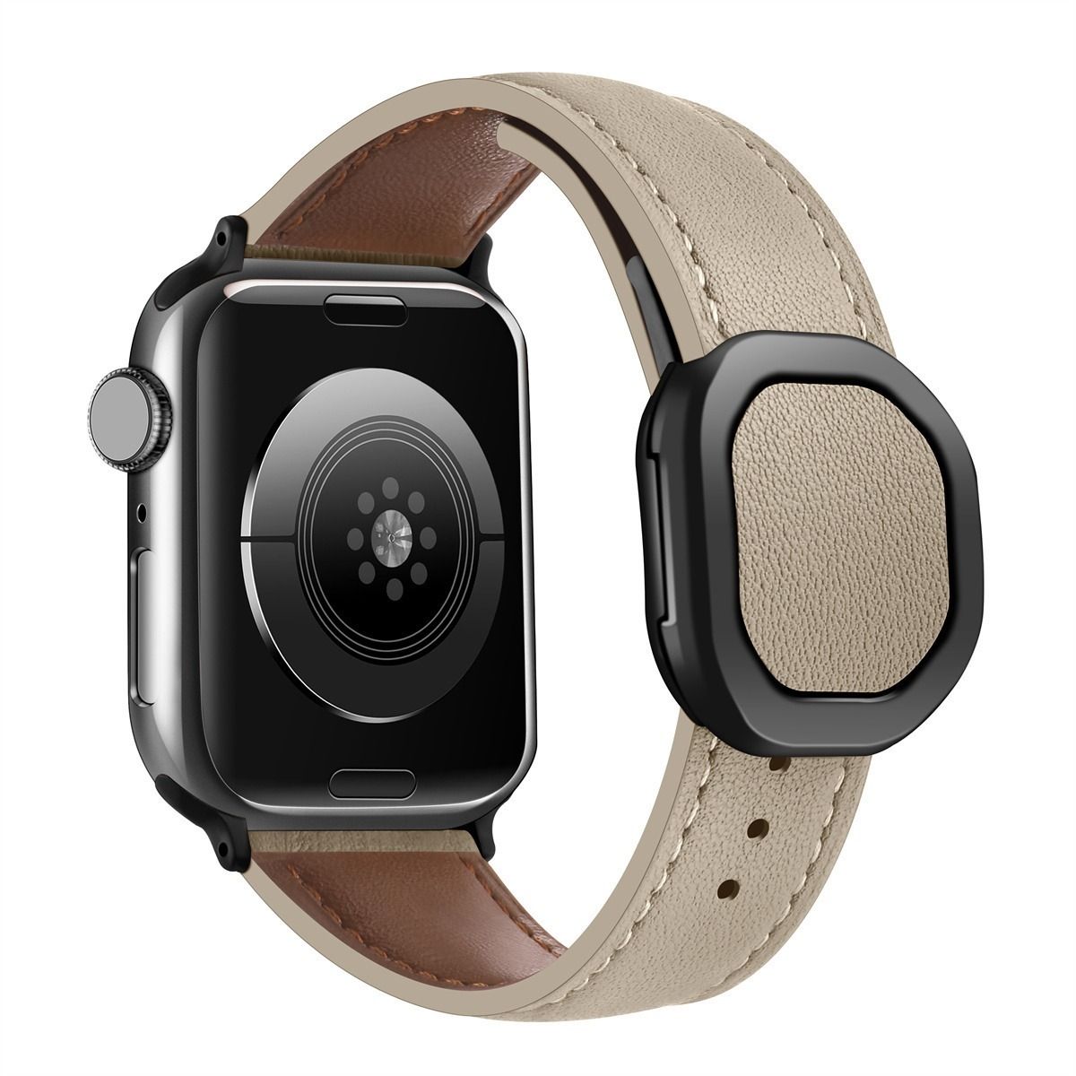 Urrem til iwatch 42/44/45/46/49 mm 38/40/41 mm PU-læder moderigtig urrem til urserien Ultra2 10/9/8/7/6/5/4/3/2/1_voghion.com