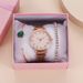 Women's Watches New Simple Embossed Dial Fashion Three Piece Gift Box Set Ladies Commuting All Match Quartz Watch_voghion.com