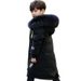 Winter New Style Boy Cotton Coat Korean Style Medium And Large Children's Children's Medium And Long Thick Large Fur Collar Down Cotton Coat_voghion.com