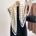 2023 Korean Spring Autumn Season Wave Dot Elegance 90 Square Scarves Women's Fashion and Western Style Shawl, Scarf for_voghion.com