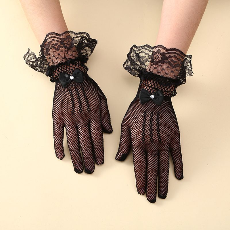 Women's Fishing Net Party Wedding Bridal Clothing Accessories Nightclub Sexy Performance Gloves_voghion.com