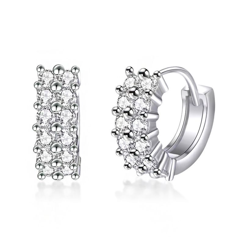 Oorbellen S sterling zilver, eenvoudig luxe, Mosonite oorbellen met vrouwelijke charme ingelegde oorbellen, veelzijdig voor_voghion.com