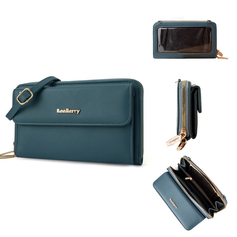 Baellerry's nueva cartera para teléfono con pantalla táctil y cremallera única minimalista con hombro diagonal para mujer_voghion.com