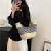für Damen Sommerhandtasche Strandtasche Große Kapazität Gewebte Schultertasche Rattan Stroh Eimer Tasche Trendy_voghion.com