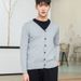 Cardigan con scollo a V da uomo in lana, sottile e ampio, in stile coreano, lavorato a maglia, stile giovanile alla moda_voghion.com