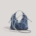 Denim Bag Women's Shoulder Bag Spice Girl Pink Pentacle Applique Design Denim Crossbody Bag With Raw Edge_voghion.com
