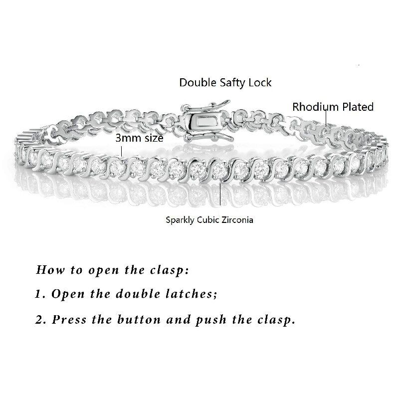 Pulsera de tenis de 3 mm para mujer con circonitas micropavimentadas, elegante cadena con efecto diamante, diseño unisex moderno, ideal para regalar._voghion.com