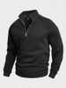 Herren Reißverschluss Stehkragen Fleece Sweatshirt Herbst Winter Warm Lose Einfarbig Outdoor Freizeitjacke_voghion.com