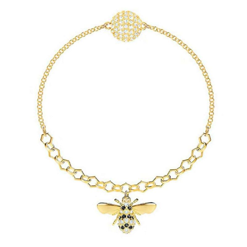 Bracelet à boucle magnétique invisible Golden Little Bee pour femme, élément en cristal_voghion.com