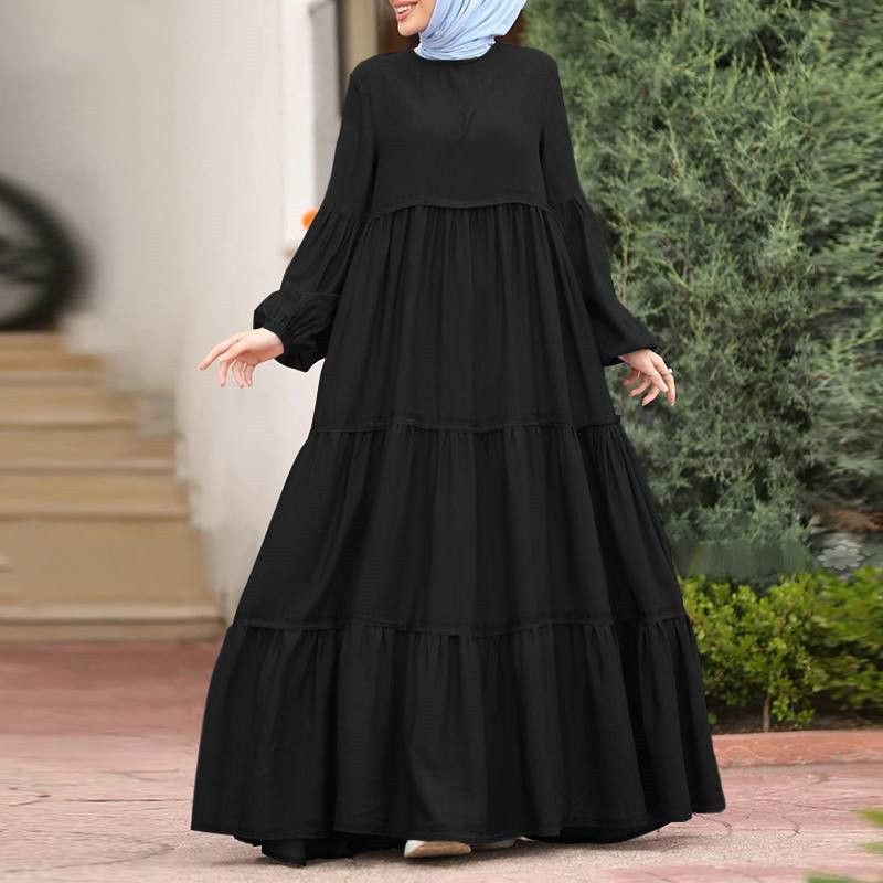 Women Ruffle Edge Korean Dress_voghion.com
