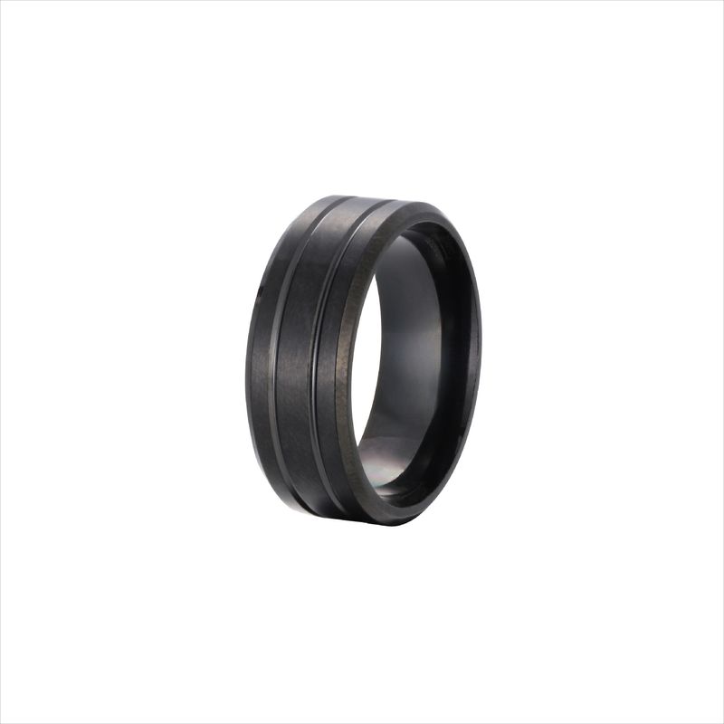 Anello da uomo in acciaio inossidabile, semplice e atmosferico, nero, di alta qualità, da uomo, non sbiadisce, stile di nicchia, da uomo, in titanio, in acciaio_voghion.com